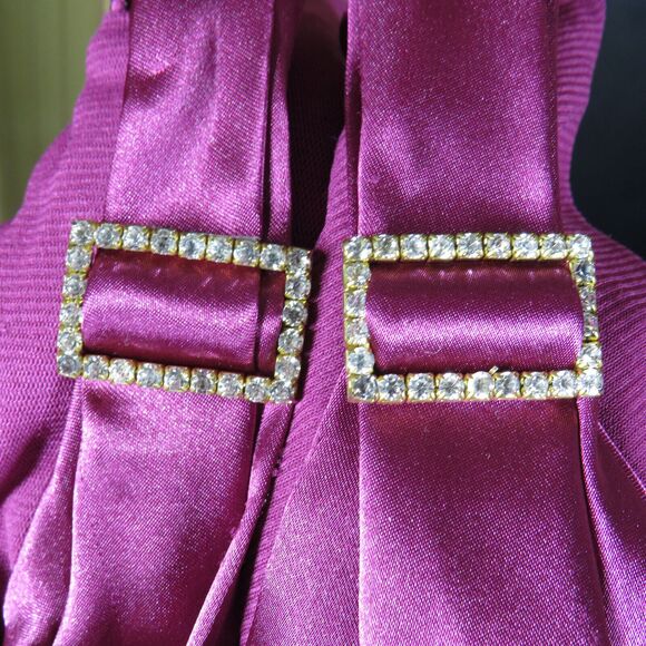 Lane Bryant Plum Satin + Mesh Jeweled CZ Detail Sleeveless Blouse Plus 18-20 - Picture 3 of 10